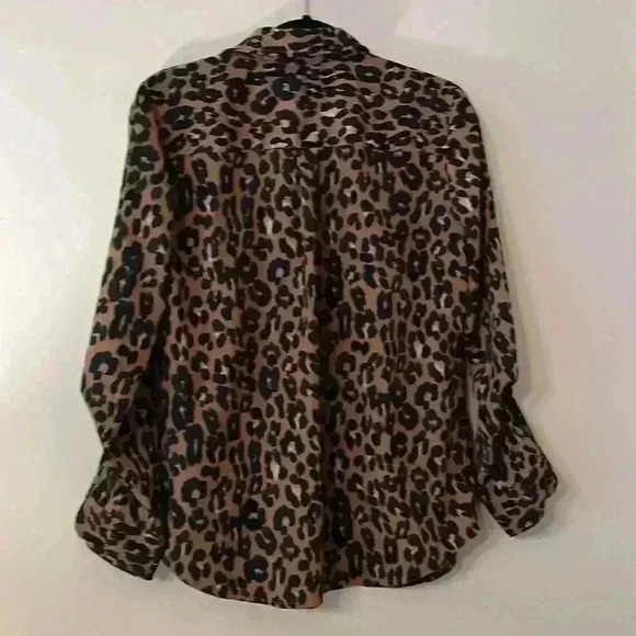 Talbots Womens Animal Leopard Print Button Front Polyester Shirt Size Small - Picture 6 of 8